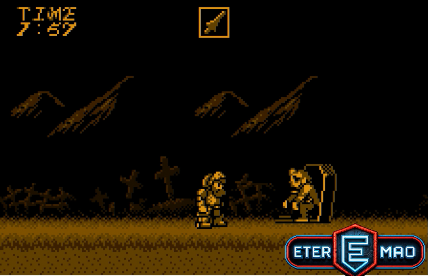 Makaimura WonderSwan cementerio inicio fase 1 gameplay