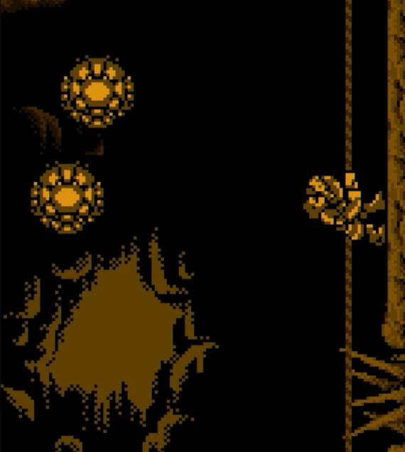Makaimura WonderSwan Arthur bajando cuerda modo vertical