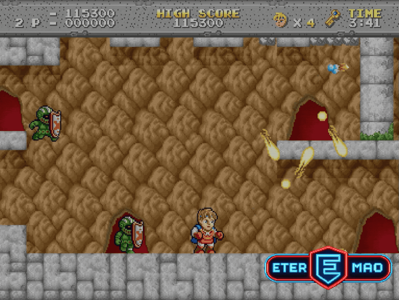 Gameplay del Calabozo, la Fase 5 de Legend of Hero Tonma y el tramo más largo y exigente de todo el longplay