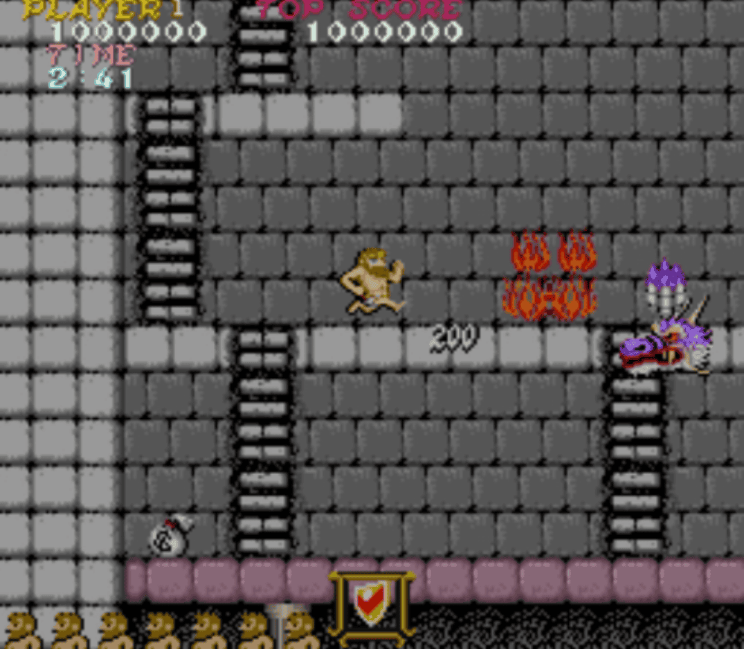 Marcador superando el millón de puntos en Ghosts'n Goblins arcade