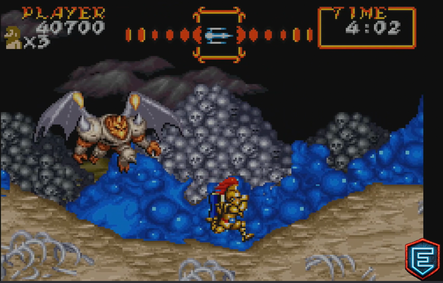 Boss Red Arremer Joker exclusivo del Arrange Mode en Super Ghouls'n Ghosts GBA