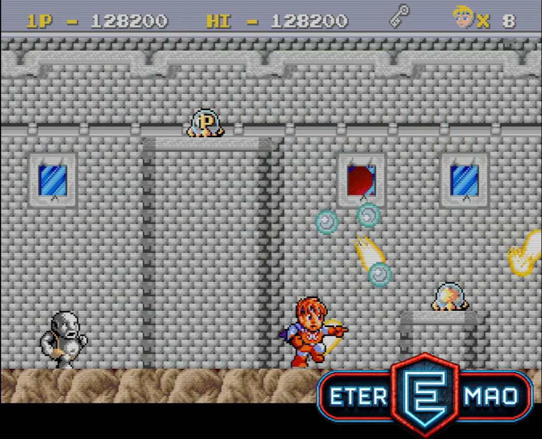 Fase 6: Castillo, mostrando el parallax simulado por software en PC Engine