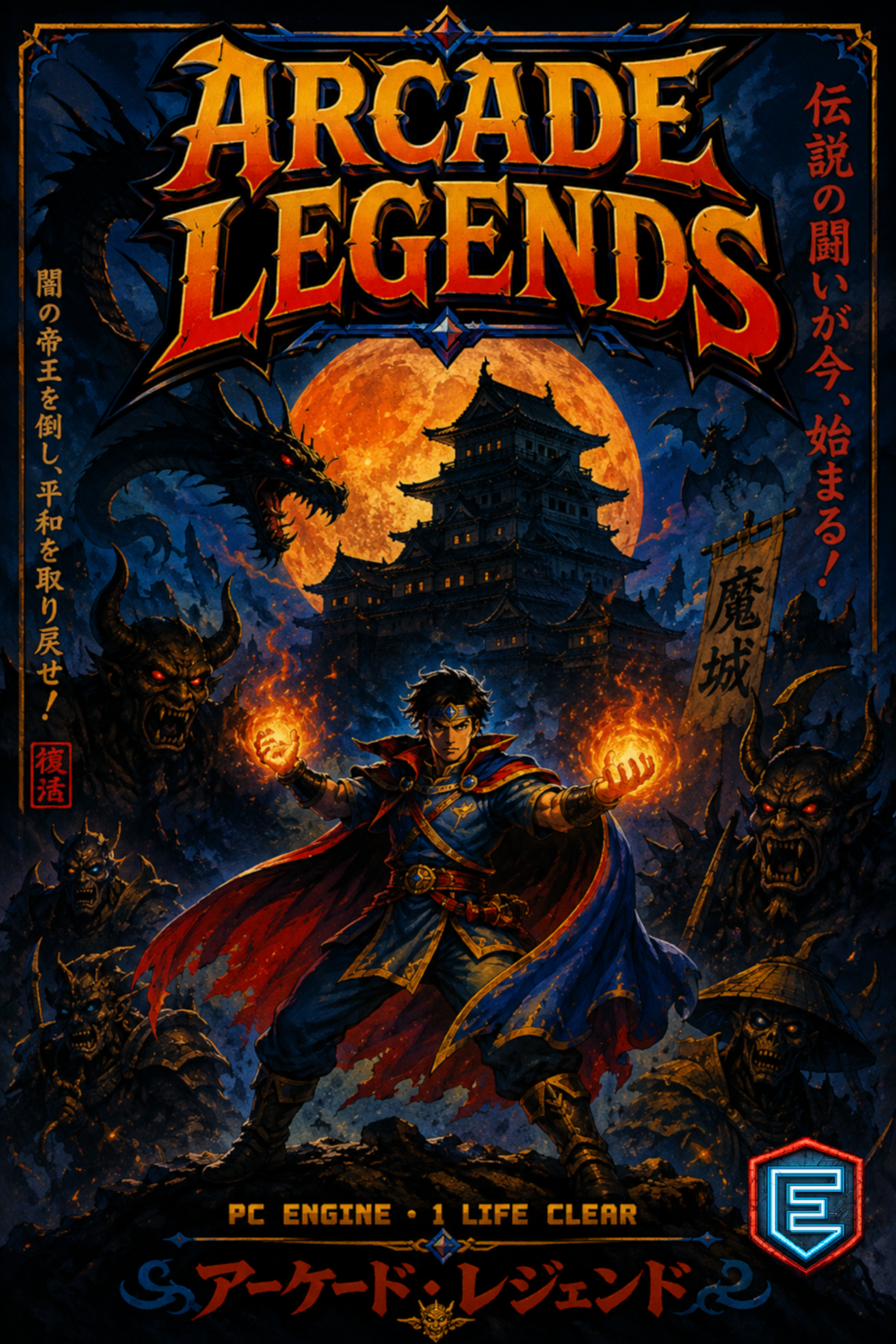 Poster Legend of Hero Tonma PC Engine arcade art print Etermao