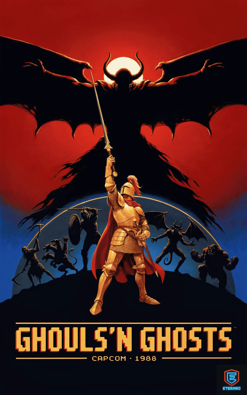 Poster Ghouls'n Ghosts arcade art print Etermao