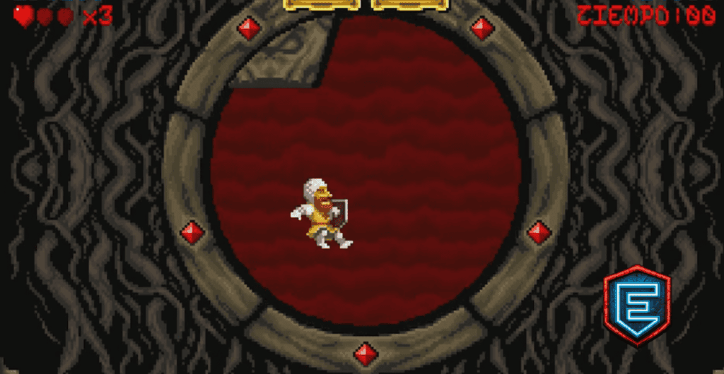 Don Ramiro entrando al Reino del Dolor tras colocar las 5 Lágrimas de Moura en Maldita Castilla EX